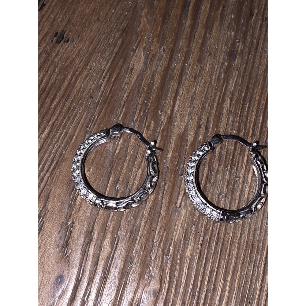 Sterling Silver Filigree Hoops Earrings